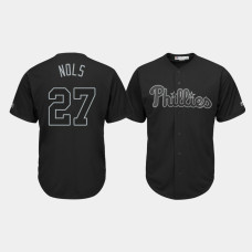 Philadelphia Phillies #27 Aaron Nola 2019 Players' Weekend Nols Black Replica Jersey Men's