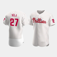 Men's Philadelphia Phillies #27 Aaron Nola White Authentic Home Jersey