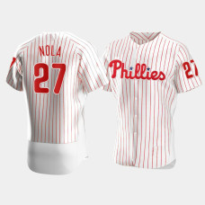 Men's Philadelphia Phillies #27 Aaron Nola White Authentic Jersey