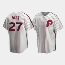 Men's Philadelphia Phillies #27 Aaron Nola Cooperstown Collection Home White Jersey
