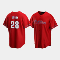 Men's Philadelphia Phillies #28 Alec Bohm Red Replica Team 2020 Alternate Jersey