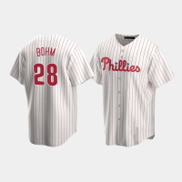 Men's Philadelphia Phillies #28 Alec Bohm White Replica Team 2020 Home Jersey