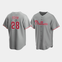 Men's Philadelphia Phillies #28 Alec Bohm Gray Replica Team 2020 Road Jersey