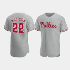Men's Philadelphia Phillies #22 Andrew McCutchen Gray Authentic 2020 Road Jersey