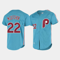 Men's Philadelphia Phillies #22 Andrew McCutchen Light Blue Cooperstown Collection Mitchell & Ness Authentic Jersey