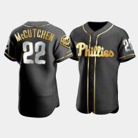 Men's Philadelphia Phillies Andrew McCutchen #22 Black Golden Edition Authentic Jersey