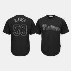 Philadelphia Phillies #53 Blake Parker 2019 Players' Weekend B-Easy Black Replica Jersey Men's Philadelphia Phillies #53 Blake Parker 2019 Players' Weekend B-Easy Black Replica Jersey Men's