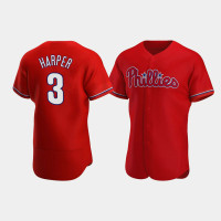 Men's Philadelphia Phillies #3 Bryce Harper Red Authentic 2020 Alternate Jersey