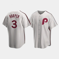Men's Philadelphia Phillies #3 Bryce Harper Cooperstown Collection Home White Jersey
