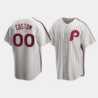 Men's Philadelphia Phillies #00 Custom Cooperstown Collection Home White Jersey Men's Philadelphia Phillies #00 Custom Cooperstown Collection Home White Jersey