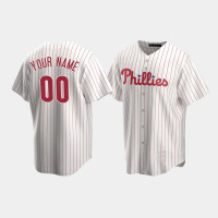 Men's Philadelphia Phillies #00 Custom White Replica Home Jersey Men's Philadelphia Phillies #00 Custom White Replica Home Jersey
