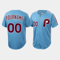 Philadelphia Phillies Custom Men's Light Blue Cooperstown Collection Authentic Jersey