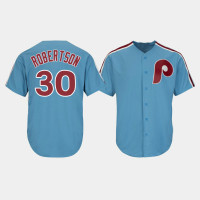 Men's Philadelphia Phillies David Robertson #30 Light Blue Cooperstown Cool Base Jersey