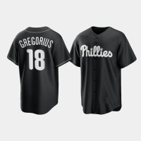 Philadelphia Phillies Didi Gregorius Black White 2021 All Black Fashion Replica Jersey