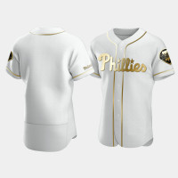 Men's Philadelphia Phillies White Golden Edition Authentic Jersey