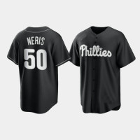 Philadelphia Phillies Hector Neris Black White 2021 All Black Fashion Replica Jersey