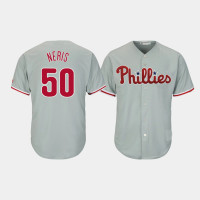 Men's Philadelphia Phillies Hector Neris Gray Cool Base Away Jersey