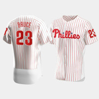 Men's Philadelphia Phillies #23 Jay Bruce White Authentic Jersey