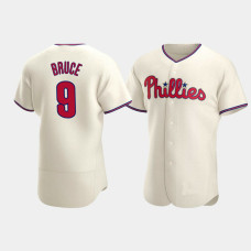 Men's Philadelphia Phillies #9 Jay Bruce Cream Authentic 2020 Alternate Jersey
