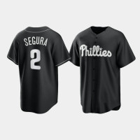 Philadelphia Phillies Jean Segura Black White 2021 All Black Fashion Replica Jersey