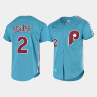 Men's Philadelphia Phillies #2 Jean Segura Light Blue Cooperstown Collection Mitchell & Ness Authentic Jersey