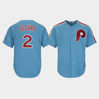 Men's Philadelphia Phillies Jean Segura #2 Light Blue Cooperstown Cool Base Jersey