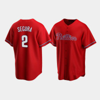 Men's Philadelphia Phillies #2 Jean Segura Red Replica Alternate Jersey