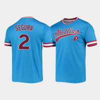 Philadelphia Phillies Jean Segura Men's Light Blue V-Neck Cooperstown Collection Jersey