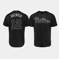 Men's Philadelphia Phillies Authentic #12 Juan Nicasio 2019 Players' Weekend Black Arenoso Jersey Men's Philadelphia Phillies Authentic #12 Juan Nicasio 2019 Players' Weekend Black Arenoso Jersey