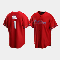 Men's Philadelphia Phillies Mick Abel #1 Red 2020 Draft Alternate Replica Jersey