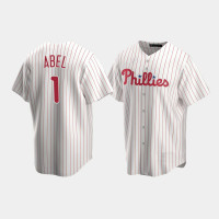 Men's Philadelphia Phillies Mick Abel #1 White 2020 Draft Home Replica Jersey