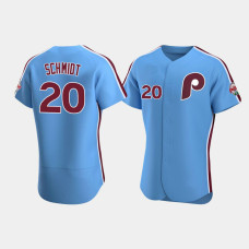 Men's Philadelphia Phillies #20 Mike Schmidt Light Blue Authentic Alternate Jersey
