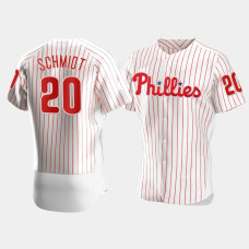 Men's Philadelphia Phillies #20 Mike Schmidt White Authentic Jersey