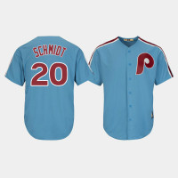 Men's Philadelphia Phillies Mike Schmidt #20 Light Blue Cooperstown Cool Base Jersey