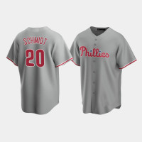 Men's Philadelphia Phillies #20 Mike Schmidt Gray Replica Road Jersey