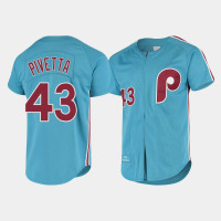 Men's Philadelphia Phillies #43 Nick Pivetta Light Blue Cooperstown Collection Mitchell & Ness Authentic Jersey