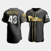 Men's Philadelphia Phillies Nick Pivetta #43 Black Golden Edition Authentic Jersey