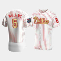Men's Philadelphia Phillies #5 Nick Williams White 2008 World Series Champions Jersey