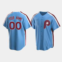 Custom Philadelphia Phillies Light Blue Cooperstown Collection Road Jersey