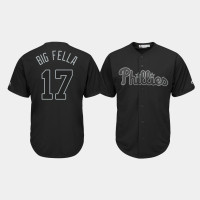 Philadelphia Phillies #17 Rhys Hoskins 2019 Players' Weekend Big Fella Black Replica Jersey Men's