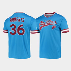 Philadelphia Phillies Robin Roberts Men's Light Blue V-Neck Cooperstown Collection Jersey