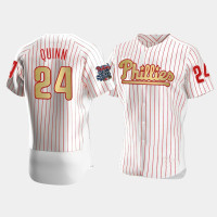 Men's Philadelphia Phillies #24 Roman Quinn White 2008 World Series Champions Jersey