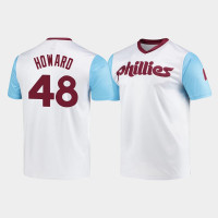 Men's Philadelphia Phillies Spencer Howard White Cooperstown Collection V-Neck Wordmark Jersey
