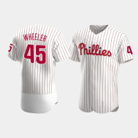 Men's Philadelphia Phillies #45 Zack Wheeler White Authentic Home Jersey