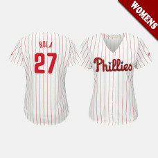 Women's Philadelphia Phillies Aaron Nola #27 White Cool Base Home Jersey