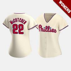 Women's Philadelphia Phillies Andrew McCutchen #22 Cream Replica 2020 Alternate Jersey