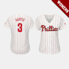 Women's Philadelphia Phillies Bryce Harper #3 White Cool Base Home Jersey