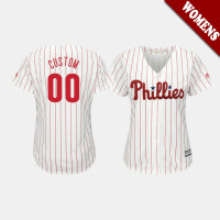 Women's Philadelphia Phillies Custom #00 White Cool Base Home Jersey