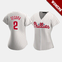 Women's Philadelphia Phillies Jean Segura #2 White Replica 2020 Home Jersey