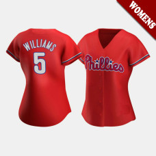 Women's Philadelphia Phillies Nick Williams #5 Red Replica 2020 Alternate Jersey